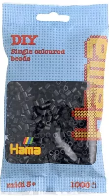 Koraliki Midi w woreczku 1000el czarne