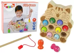 Drewniana gra zręcznościowa. Łowienie rybek