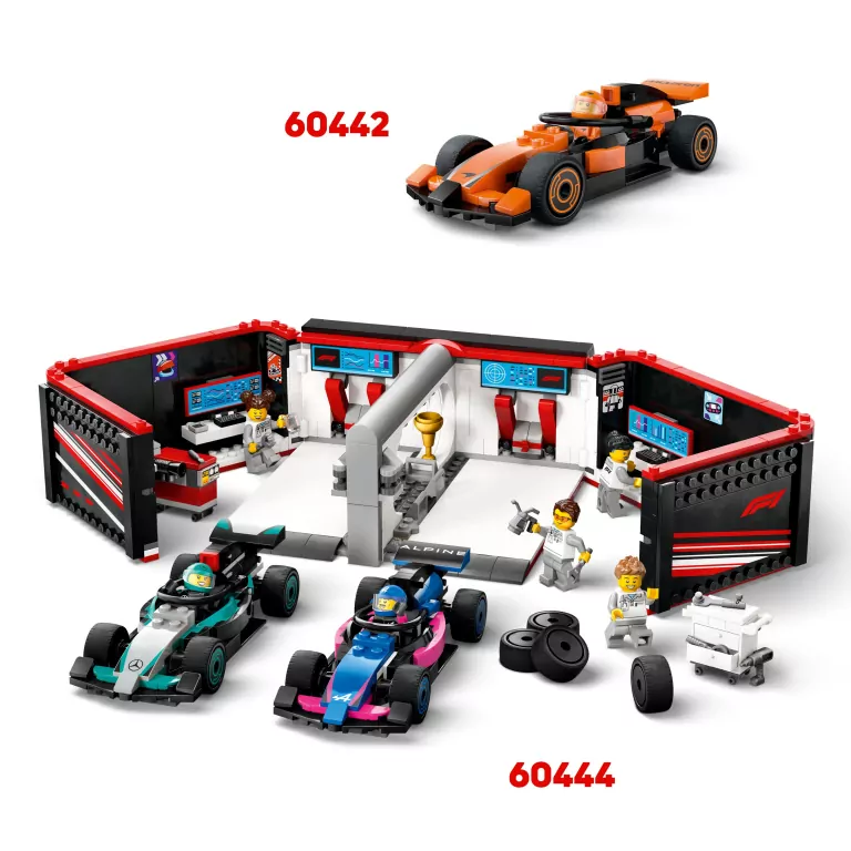 LEGO® F1® Pit stop i mechanicy z bolidem Ferrari 60443 - tantis.pl