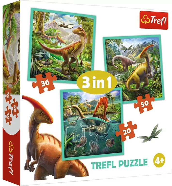 Trefl. Puzzle 3w1. Niezwykły świat dinozaurów - tantis.pl