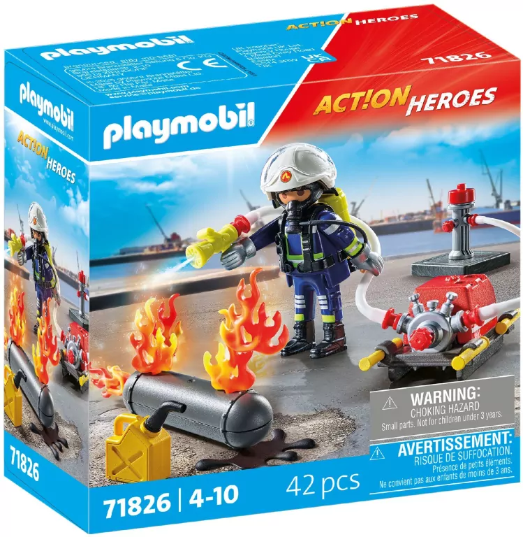 Playmobil Strażak z pompą wodną 71826 - tantis.pl