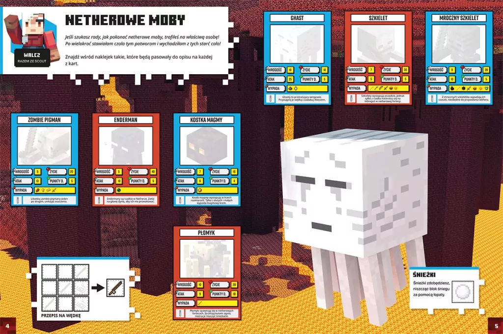 Minecraft Księga Netheru i kresu z naklejkami - tantis.pl