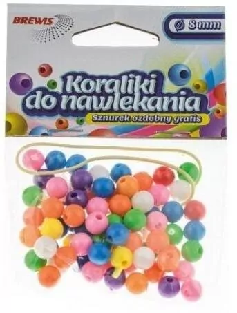 Koraliki do nawlekania multikolor+ sznurek 8mm - tantis.pl