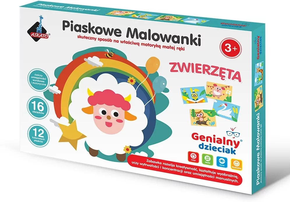 Genialny dzieciak. Piaskowa wyklejanka zwierzątka - tantis.pl