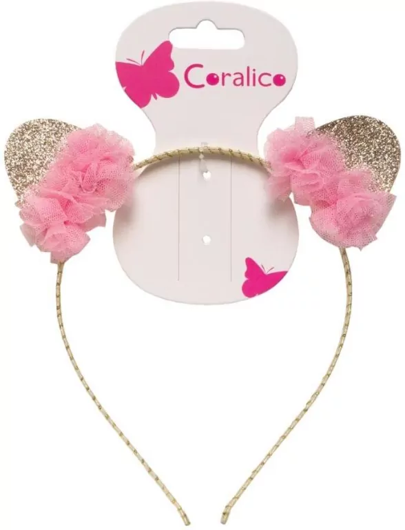 Opaska z uszkami i kwiatkami - tantis.pl