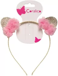 Opaska z uszkami i kwiatkami