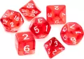 Komplet kości REBEL RPG - Kryształowe - Czerwone - tantis.pl