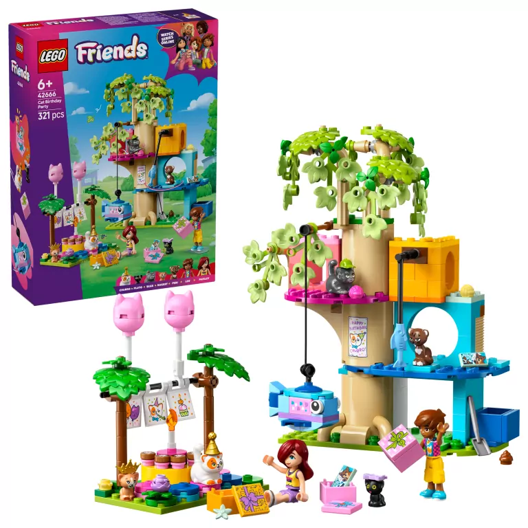 LEGO® Friends. Kocie przyjęcie urodzinowe i domek na drzewie 42666 - tantis.pl