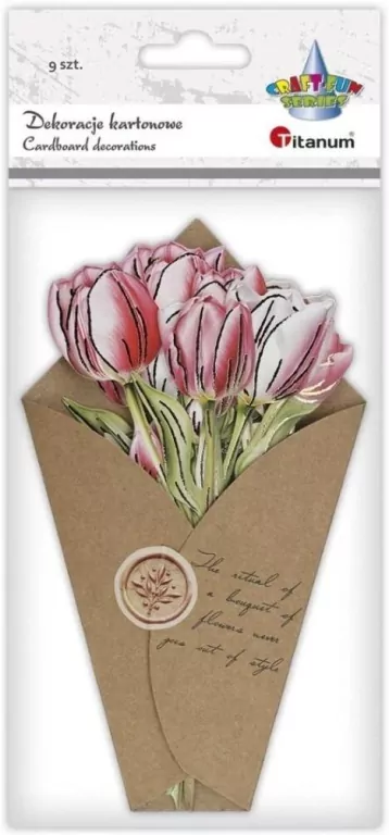 Dekoracje kartonowe Flower Letter tulipany 9szt - tantis.pl