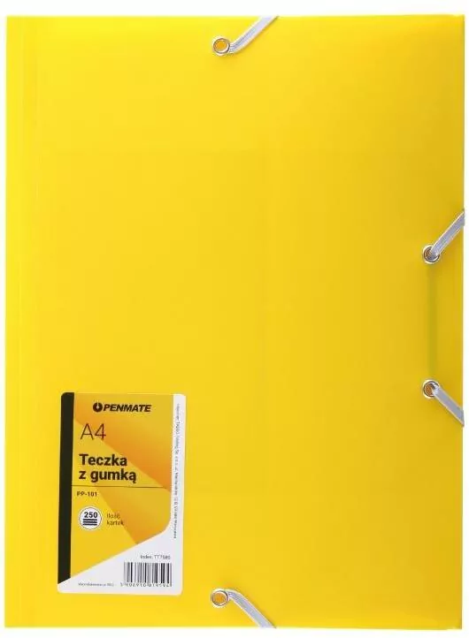 Teczka z gumką A4 PP-101. Żółta - tantis.pl