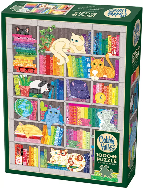 Puzzle 1000 Koty i książki - tantis.pl