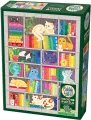 Puzzle 1000 Koty i książki - tantis.pl