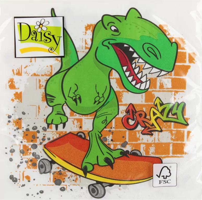 SERWETKA PAP 3W 330X330 DINO DAISY PM OP20SZT - tantis.pl