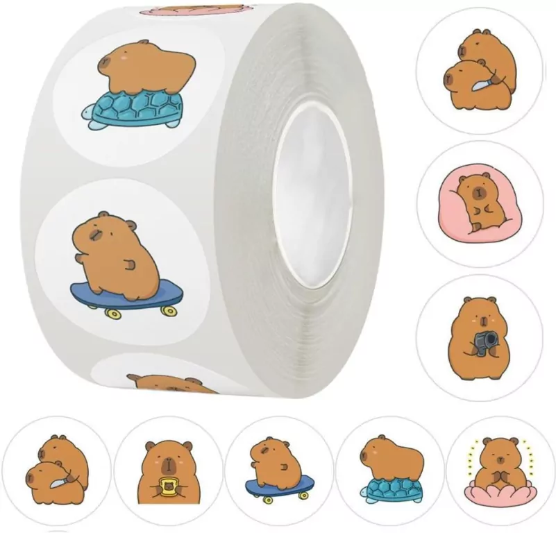 Naklejki na taśmie kapibara 2,5cm - tantis.pl