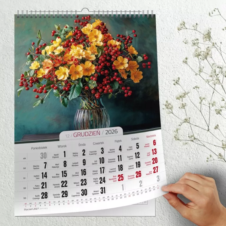 Kalendarz wieloplanszowy Bukiety 2026/ A3 - tantis.pl