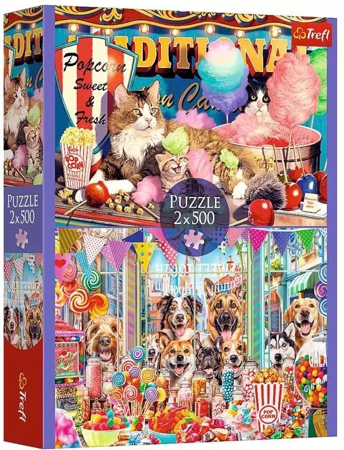 Trefl. Puzzle 2x500. Puszyści przyjaciele - tantis.pl