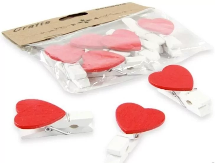 Klamerki drewniane z sercem - tantis.pl