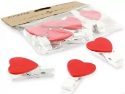 Klamerki drewniane z sercem