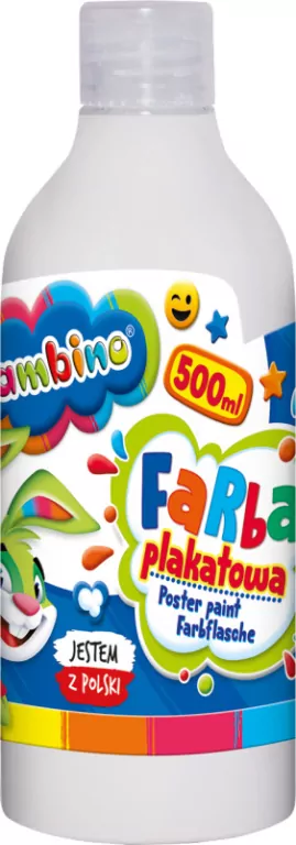 Farba plakatowa biała 500ml BAMBINO - tantis.pl