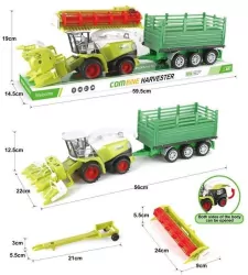 Zestaw kombajnów z przyczepą do siana