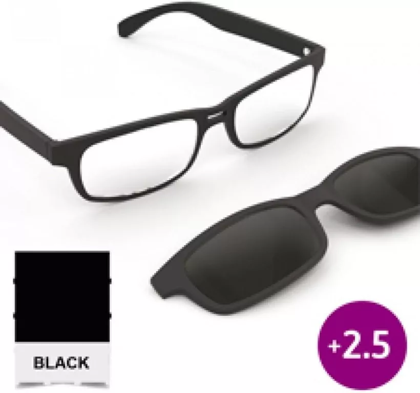 Sun Readers Okulary przeciwsłoneczne czarne +2.5 - tantis.pl