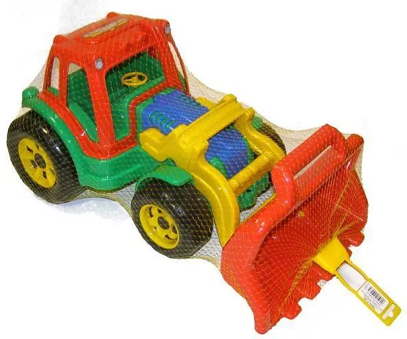 Traktor spychacz w siatce. Mix, 1 sztuka - tantis.pl