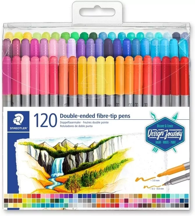 Flamastry dwustronne Design Journey 120 kolorów Staedtler - tantis.pl
