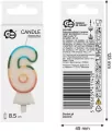 Świeczka cyfra 6 tęczowa 8,5cm - tantis.pl