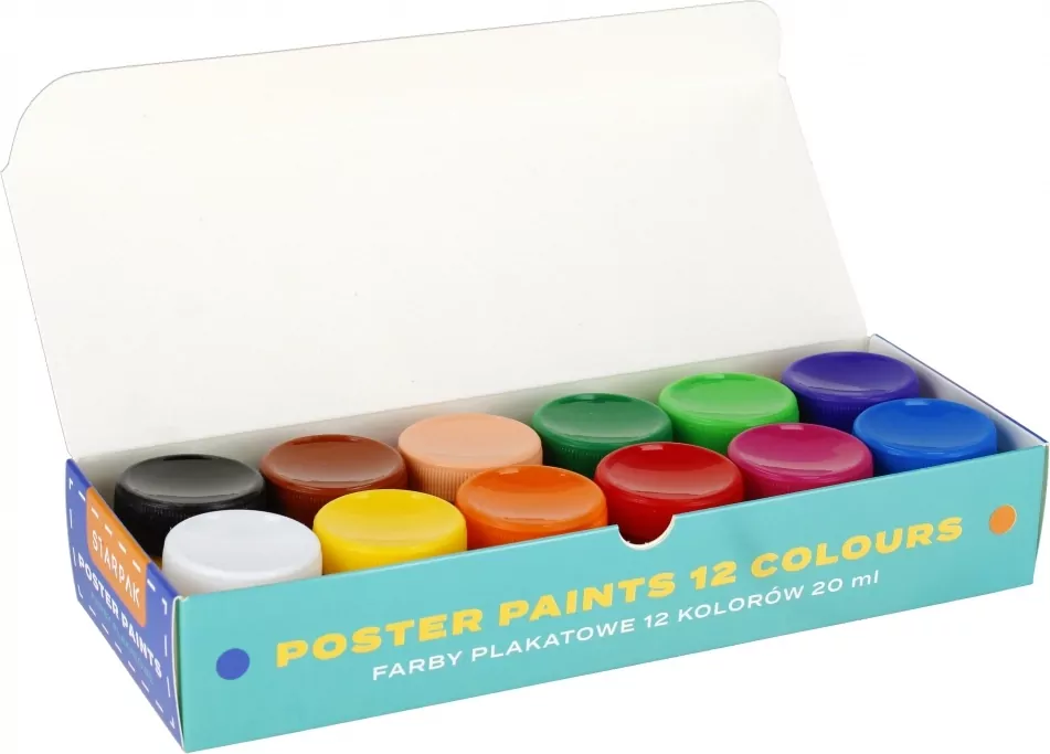 Farby plakatowe 20ml School2, 12 kolorów - tantis.pl