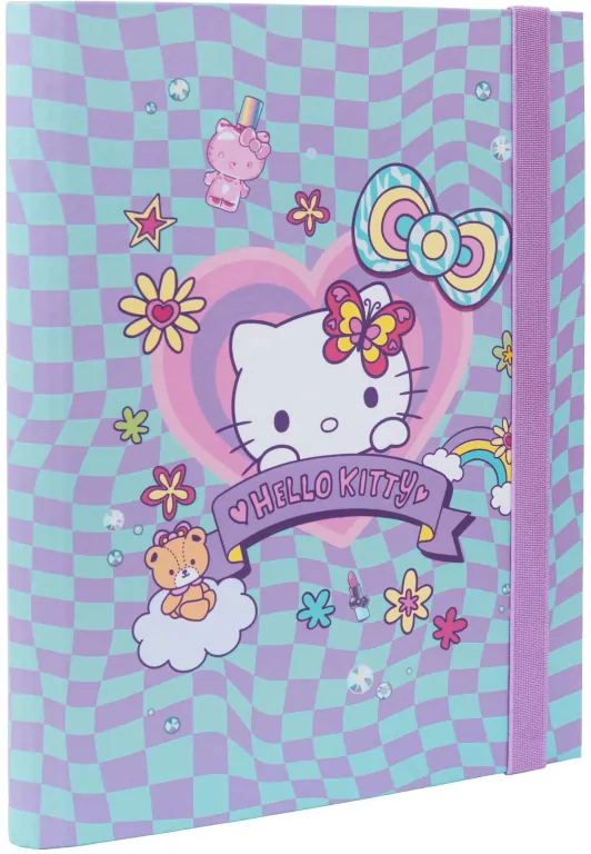 Teczka przestrzenna tekturowa z gumką A5 Hello Kitty pink wzór 1 - tantis.pl