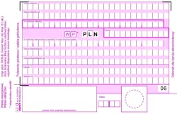 Polecenie przelewu/wpłata gotówkowa 4-składka, A6/100 kart