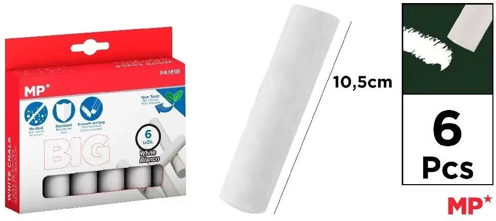 Kreda biała 10,5cm 6szt - tantis.pl