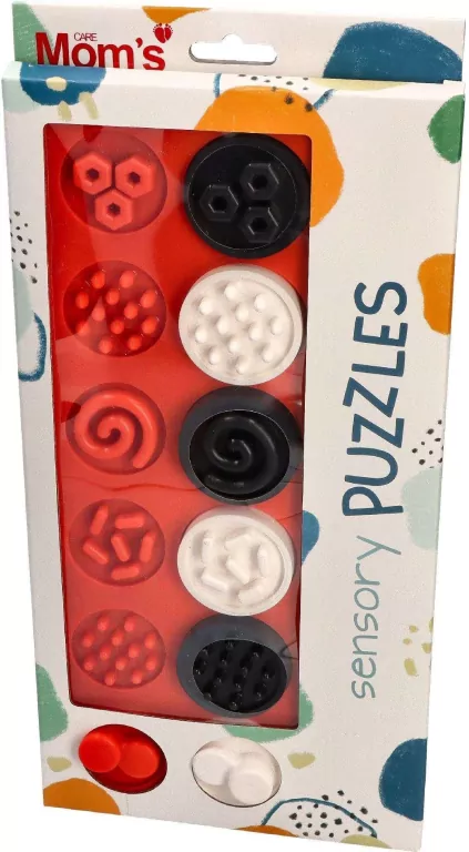 Puzzle sensoryczne kółeczka XL kontrastowe - tantis.pl