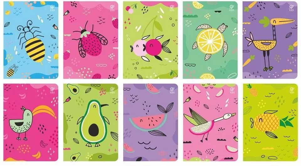 Zeszyt A5/32K 3-linia kolorowa. Fruits - tantis.pl