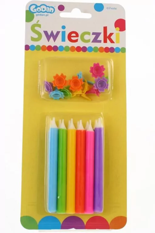 Świeczki urodzinowe tęcza 8cm pf-sut12 - tantis.pl