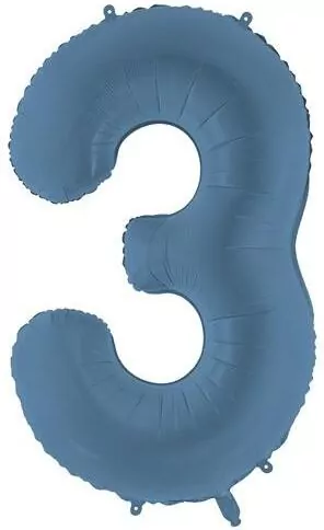 Balon foliowy cyfra 3 86cm granat - tantis.pl