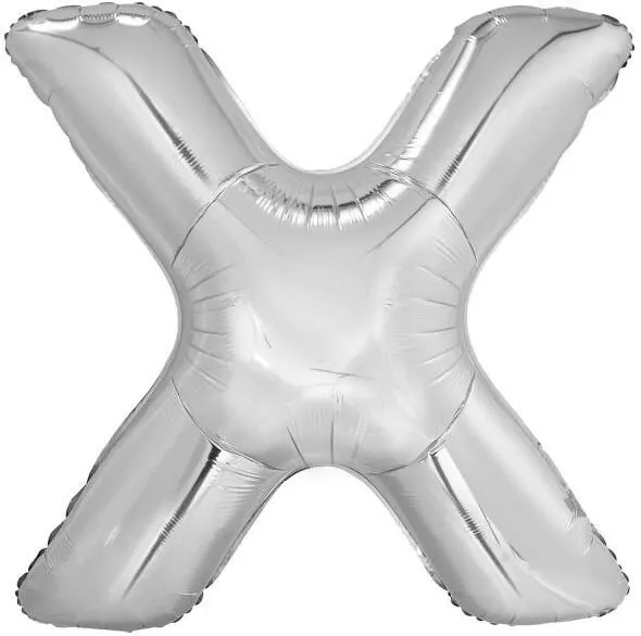 Balon foliowy litera X srebrna 81x86cm - tantis.pl