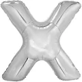 Balon foliowy litera X srebrna 81x86cm - tantis.pl