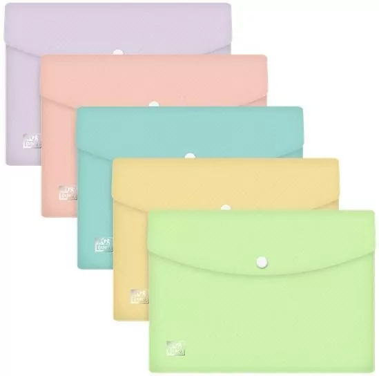 Teczka kopertowa A5 PP Urban pastel mix (5szt) - tantis.pl