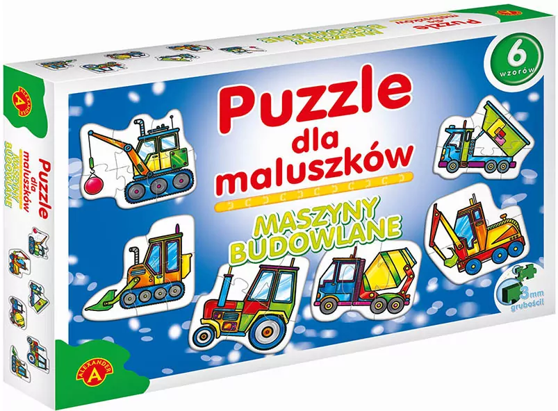 Puzzle dla maluszków. 27 elementów. Maszyny budowlane - tantis.pl