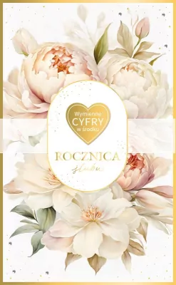 Karnet Rocznica Ślubu wymienne cyfry