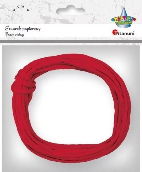Sznurek papierowy 3.5mmx5m czerwony - tantis.pl
