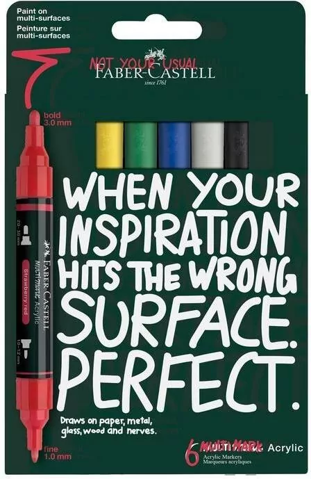 Markery akrylowe Multimark 6kol. FABER CASTELL - tantis.pl