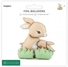 Stojący balon foliowy Króliczki 51x60cm - tantis.pl