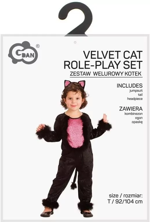 Strój dla dzieci Welurowy Kotek rozm. 92/104cm - tantis.pl
