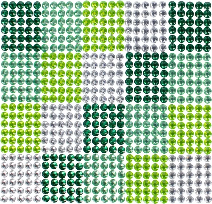Ozdoba dekoracyjna, samoprzylepna, kryształki, 10x10, zielone - tantis.pl