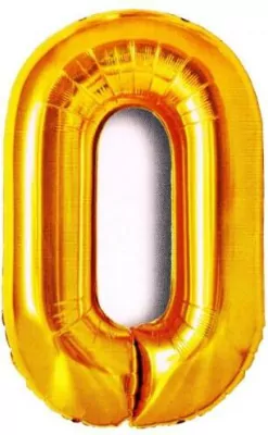 Balon foliowy złoty cyfra 0, wys. 81 cm BCF-955-0