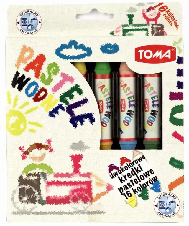 Kredki pastele wodne Kredzio 16 kolorów TOMA - tantis.pl