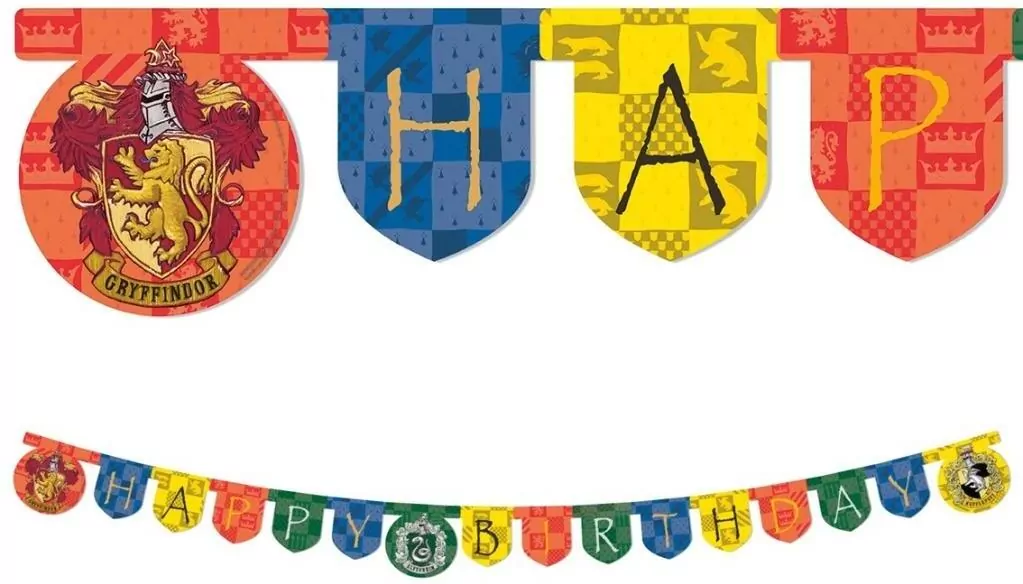 Banner Harry Potter Hogwarts Houses - Happy Birthd - tantis.pl