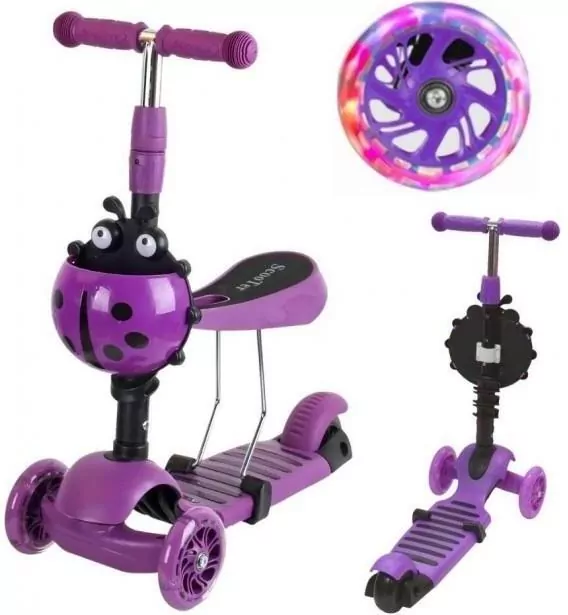 Hulajnoga balansowa 3w1. Fioletowa biedronka - tantis.pl